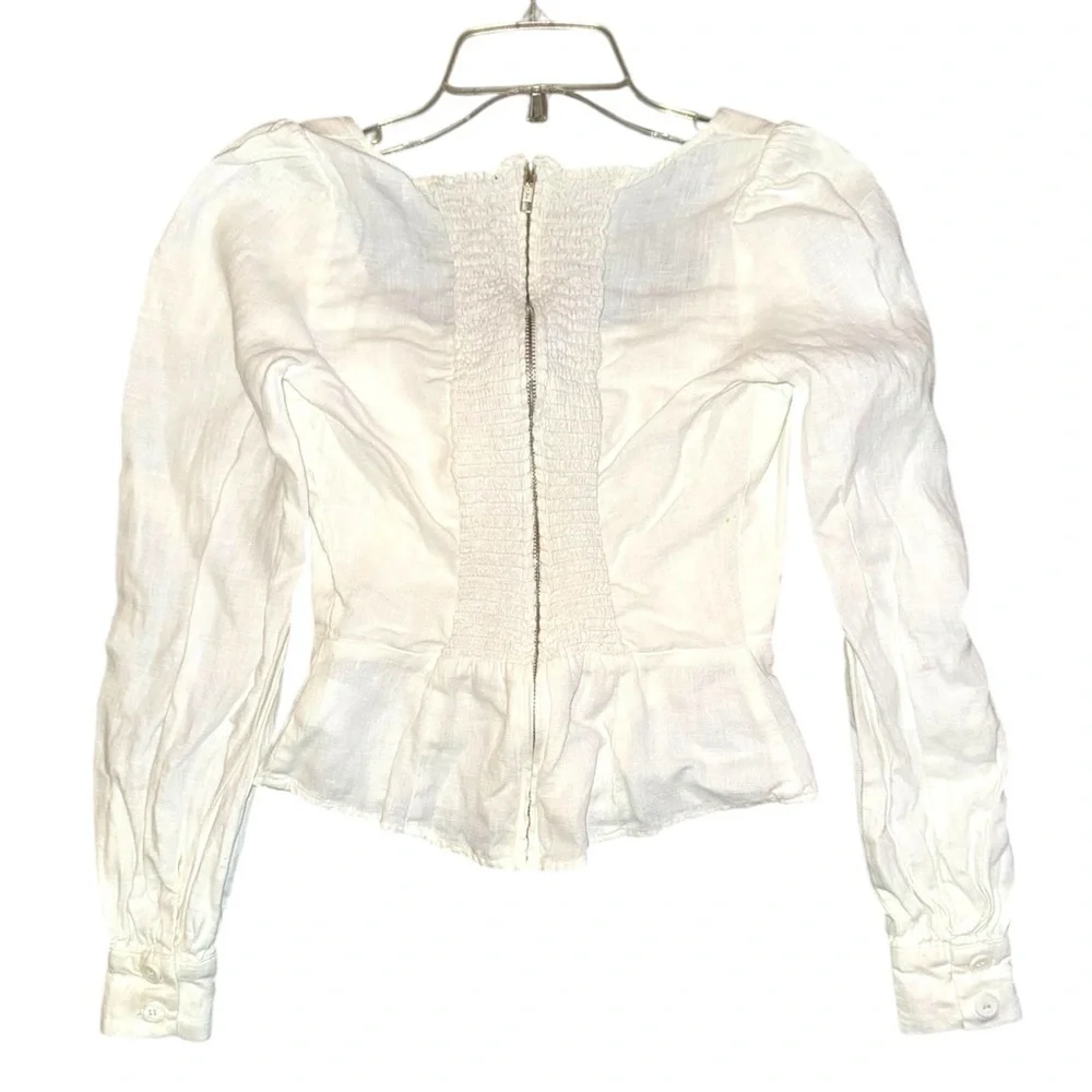 Host Pick 🎉▶️ Reformation ◀️ Paloma White Linen Lace Up Top